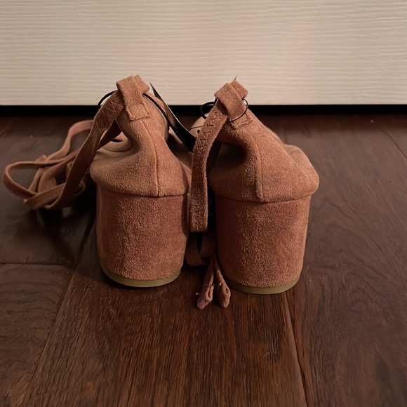 Brand new faux suede ankle tie shoes - Picture 3 of 5